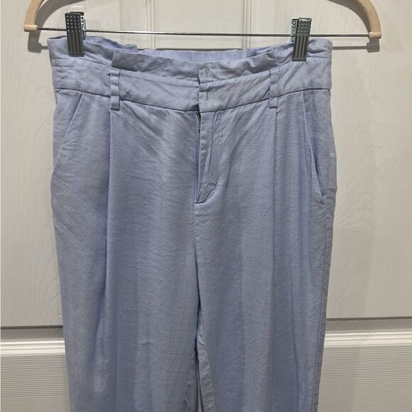 Valentino light blue linen blend crop trouser pants size 38 ( us 2) - Picture 3 of 11